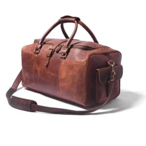 Bolsa de Viaje de Cuero Genuino Vintage, Bolsa de Fin de Semana de Gran Capacidad para Hombre con Bolsillo Frontal - Product Image 5