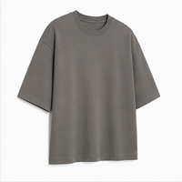 T-shirt Homme Oversize à Manches Courtes en Coton Interlock Effet Étain avec Épaules Tombantes Personnalisé MTS-OVR-0044