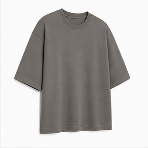 Camiseta de Manga Corta Oversize para Hombre, Personalizada, de Algodón Interlock Pewter, con Hombros Caídos, MTS-OVR-0044 - Product Image 3