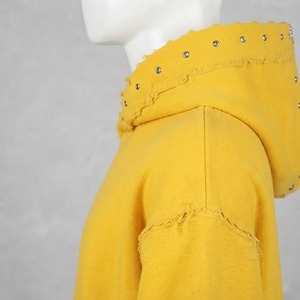 Sudadera con Capucha Estilo Casual, Diseño Desgastado, Bolsillos Delanteros Tipo Canguro, Dobladillo con Borde Crudo, 100% Algodón - Product Image 3