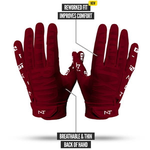 Gants de football américain 7v7 en néoprène et gel de silicone pour receveur, haute qualité, personnalisables, à doigts complets, durables, antidérapants, pour jeunes - Product Image 3