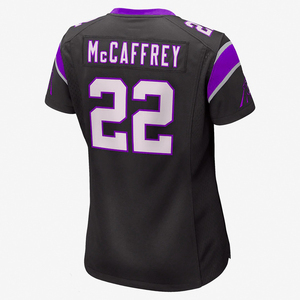 Maillot de football noir pour femme, numéro 22, col en V, manches courtes, anti-humidité, 100 % polyester, imprimé lettres - Product Image 2