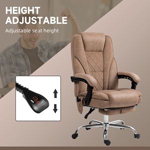 Sedia da Ufficio Marrone Regolabile in Altezza con Funzioni di Vibrazione e Reclinazione, Poggiapiedi Riscaldato - per Lavoro al Computer - Product Image 5