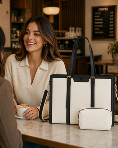 High Quality Fashion Women PU Leather Handbag Set Spacious Office Laptop <b>Tote</b> <b>Bag</b> <b>with</b> Removable <b>Shoulder</b> <b>Strap</b> - Product Image 6