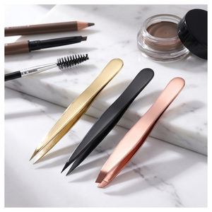 Pinzas Profesionales para Cejas de Acero Inoxidable, Pinzas Puntiagudas para Cejas, Punta Fina Inclinada, Pinzas de Precisión para Eliminar Vello Encarnado - Product Image 1