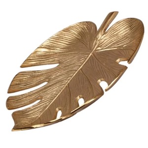 Bandeja de Servicio de Alimentos de Aluminio Color Dorado con Bandeja de Servicio en Forma de Hoja de Primera Calidad para Uso en Hoteles y Restaurantes - Product Image 1