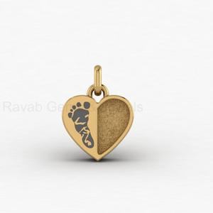 Plata de Ley 925 Sólida, Chapada en Oro de 14K, Dije de Corazón Personalizado con Huellas de Bebé, Engaste de Bisel, Joyería de Resina DIY para Recuerdo - Product Image 4