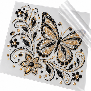 Lámina de Transferencia de Diamantes de Imitación Personalizada, Aplique de Cristal Termoadhesivo para Ropa, Prendas, Decoración de Moda DIY - Product Image 1