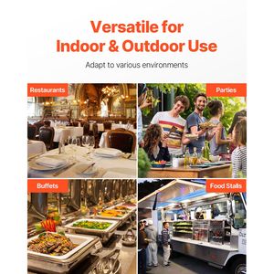 Vassoio da Banco in Acciaio Inox 1 X 1 Pan, Contenitore per Esposizione Alimenti, Dispenser per Condimenti e Espositore per Buffet - Product Image 3
