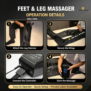 Masajeador de Pies y Piernas, Botas de Compresión de Aire de 6 Cámaras, Envoltura Portátil para Pantorrillas, Recargable por USB, Control de Tiempo, 8 Modos, Impermeable - Product Image 4