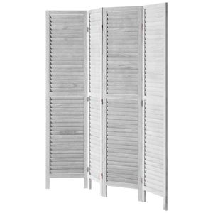 "Foldable 4 Panel Wood Room Divider 66.9" Tall Indoor Wooden Partition <b>Screen</b> Portable Decorative <b>Screen</b>" - Product Image 2