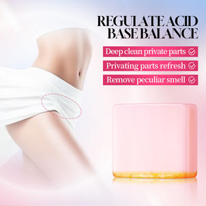 Savons intimes féminins en barre, fabrication chinoise OEM sous marque privée, naturels, faits à la main, parfum pêche, fraise, pour l'hygiène vaginale. - Product Image 3