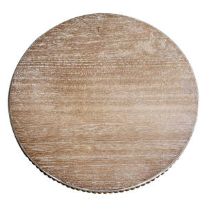 Support de gâteau décoratif en bois de lavage blanc avec perles plateau de piédestal rond en bois naturel pour décor d'affichage de gâteau de maison et de cuisine - Product Image 2