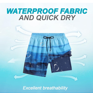 Shorts de bain décontractés pour hommes, été, confortables, taille élastique, poches amples, logo personnalisé imprimé, imperméables, séchage rapide - Product Image 5