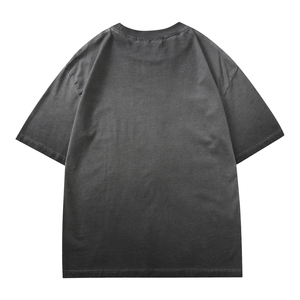 T-shirts Homme Oversize à Manches Courtes OEM 2026 Vintage 320gsm Teinture par Immersion Effet Délavé Impression Numérique Vente en Gros - Product Image 4