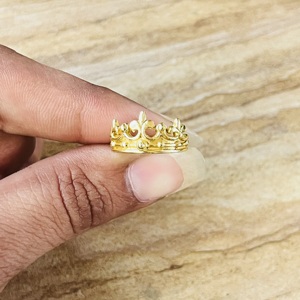Anillo de Corona de Alta Demanda, Anillo Bohemio de Latón para Mujer, Chapado en Oro de 18k, Banda de Tiara, Joyería Gótica de Princesa, Anillo de Corona Vintage al por Mayor - Product Image 4