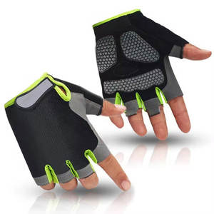 Durable Anti <b>Slip</b> Comfort Fit <b>Half</b> Finger Racing Cycling Gloves with Safety Padding Breathable Fabric for Daily Bike Riding - Product Image 1