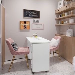 FCH White Manicure Nail Table with Drawer Premium Nail Tables - Product Image 3