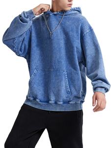 Sweat à capuche avec logo personnalisé marque 500gsm sweat à capuche thermique pour hommes sweat à capuche en coton poids lourd épaules tombantes surdimensionné Boxy Fit à capuche basics - Product Image 3