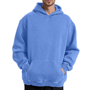 Sudadera con capucha de secado rápido, peso pesado, estilo jogger, lavado ácido, de mezcla de algodón, lisa, tallas grandes para hombre - Product Image 6