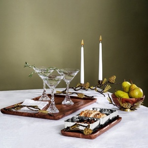 Bol à fruits en bois, centre de table, décoration moderne de luxe, or, écologique, durable, 2026 Saleem International - Product Image 5