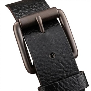 Vintage Style Genuine Cow Hide Leather Steel Square Pin Buckle Belt Waterproof Breathable 3.8cm 138cm Eco-Friendly Lightweight - Product Image 1