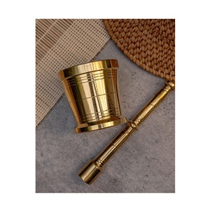 Luxury Gold Brass Mortar and Pestle Decorative Kitchen <b>Herb</b> Crusher & <b>Grinder</b> - Product Image 3