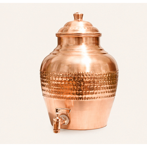 Distributeur d'eau en cuivre avec robinet anti-fuite, réservoir d'eau ayurvédique traditionnel martelé, écologique, artisanal en cuivre - Product Image 5