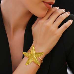PRAO Pulsera de estrella chapada en oro antideslustre Pulseras de cadena y eslabones de moda - Product Image 1