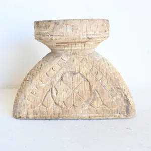 Vintage Hand Carved Wooden Candle Holder Stand Rustic Farmhouse <b>Table</b> Centerpiece Decorative Home Decor for Living Room Bedroom - Product Image 6