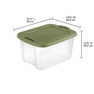 Contenitore di plastica da 40 litri (confezione da 2) con maniglie a presa completa, verde - Product Image 3