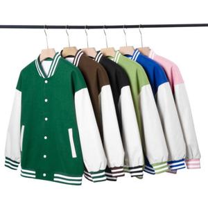 Unisex Varsity Jacket Solid Color Canvas Front Customized Logo Casual Stand <b>Covered</b> <b>Button</b> Winter Hooded Windproof Loose Fit - Product Image 1
