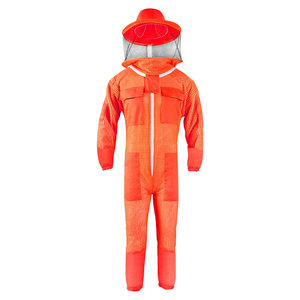 Orange Checkered Beekeeper <b>Suit</b> with Veil Full Body Coverall Four Seasons Casual Wear Nylon - Product Image 3