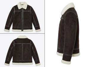 Blouson Bomber Homme en Cuir Véritable Premium avec Fermeture Éclair, Doublure Douce en Fausse Fourrure Polyester, Chaleur Hivernale, Style Streetwear, Séchage Rapide - Product Image 4