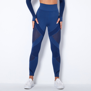 Leggings sans couture taille haute pour femme, longueur intégrale, noir uni, pantalon de yoga sportif, respirant, extensible, compression, vêtements de sport - Product Image 2