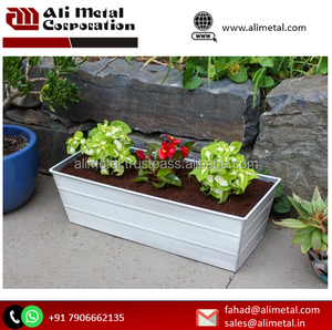 Planteur de pilon galvanisé bleu élégant entièrement personnalisable pour la décoration de jardin intérieur/extérieur de la maison - Product Image 4