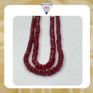 Cuentas facetadas de rubí natural en tendencia, rondel de 4-5mm, hilo de rubí rojo AAA de la India, gema suelta para fabricación de joyas, grado mayorista. - Product Image 2
