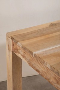 Minimalist Solid Mango Wood Dining Table - Natural <b>Light</b> Finish Rectangular Wooden Table for Home & Restaurant Pindel Handicraft - Product Image 4