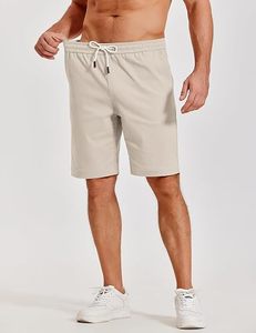 Shorts de golf décontractés pour hommes en polyester respirant de qualité supérieure avec logo sur le devant et fermeture à boutons, extensibles pour l'été - Product Image 2