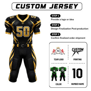 Camiseta de Fútbol Americano Personalizada para Hombre, Sublimada, Transpirable, de Poliéster, Cuello en V, Manga Corta, Número de Equipo 50 - Product Image 1