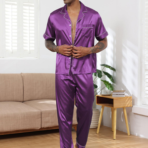 Conjunto de Pijamas de Seda para Hombre, Diseño Moderno, Precio al por Mayor, Cómodo, de Primera Calidad - Product Image 2
