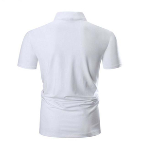 เสื้อโปโลแขนสั้นผู้ชาย ดีไซน์ลำลองแบบถัก สีบล็อกกิ้ง ลายทางสีดำ ขาว เทา ความยาวปกติ - Product Image 2
