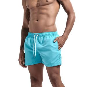 Shorts de Playa Personalizados de Diseño Sólido 100% Algodón para Hombre con Servicio OEM, Ropa Deportiva para Gimnasio, Traje de Baño de Secado Rápido con Cintura Elástica - Product Image 4