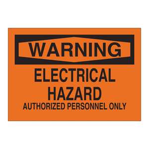 Señal de Advertencia de Riesgo Eléctrico para Personal Autorizado de Brady, Impresa con UV en PVC/Aluminio para Interiores/Exteriores - Product Image 2