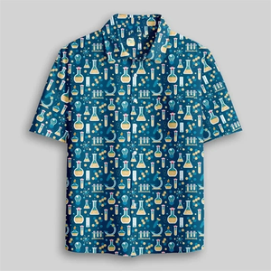 Camisa de Hombre con Estampado 3D de Símbolos Matemáticos y Placa de Circuito, Manga Corta, Cuello Solapa, Estilo Casual y Holgado para Verano - Product Image 2