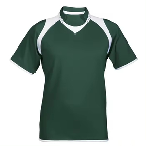 เสื้อรักบี้ผู้ชายแบบสั่งทำขายส่ง OEM แบบซับลิเมชั่น แขนสั้น คอวี ระบายเหงื่อได้ดี กระชับรูปร่าง ผลิตจากโพลีเอสเตอร์ สำหรับเล่นกีฬา - Product Image 3
