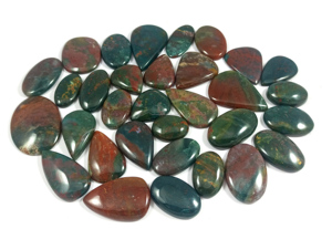 Cabochons en agate sanguine naturelle en gros avec des taches vertes et rouges profondes, parfaits pour les bagues, les pendentifs et la fabrication de bijoux - Product Image 3