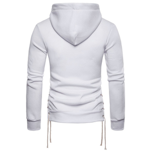 Sweat-shirt à capuche blanc pour homme, coupe classique, décontracté, en polyester tricoté, pour l'automne, BLACK RACING GEAR, sweats à capuche et sweat-shirts pour homme - Product Image 3
