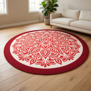 Alfombra Mandala Bohemia de Algodón Ecológico Azul Amarillo Blanco para Sala de Estar, Decoración de Piso Interior, Lavable, Adorno para el Hogar, Regalo de Inauguración - Product Image 3