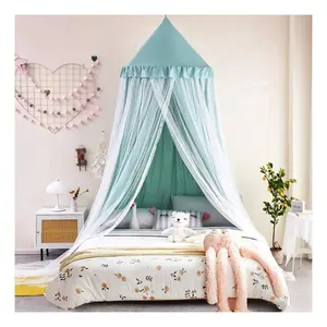 Battilo Bed Luifel Kinderen Tent Kind Bed Geborduurde Ronde Koepel Opknoping Indoor Outdoor Kasteel Spelen Tent Kinderkamer Decoraties